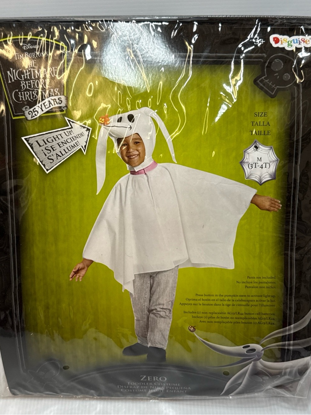 Disguise White Ghost Toddler Costume with Pink Collar